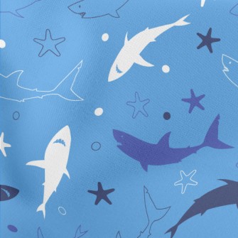 Cartoon Shark Silhouette Stretch Ponte