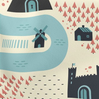 Cartoon Medieval Village Stretch Ponte
