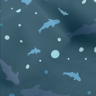 Blue Shark Silhouette Micro Fleece