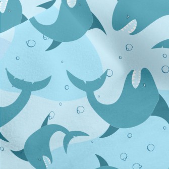 Angry Cartoon Shark Micro Fleece