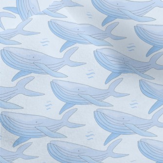 Cartoon Gentle Blue Whale Micro Fleece
