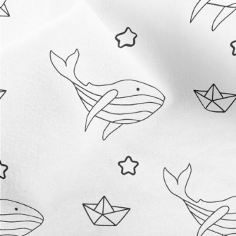 Hand Drawn Cute Whale Micro Fleece