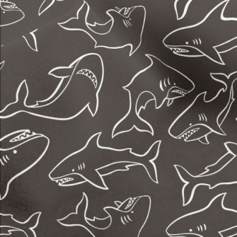 Angry Hand Drawn Shark Micro Fleece