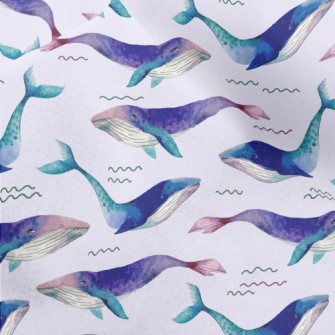 Dreamy Watercolor Whale Micro Fleece