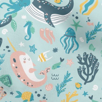 Colorful Underwater World Micro Fleece