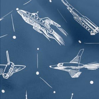 Hand Drawn Rocket And Flying S Micro Fleece