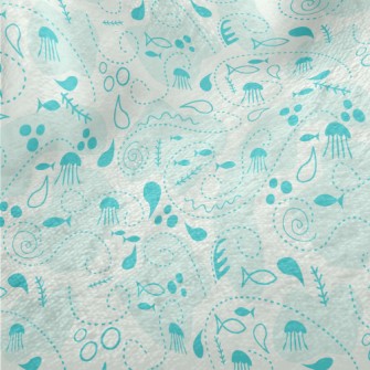 Marine Life Illustrations Minky