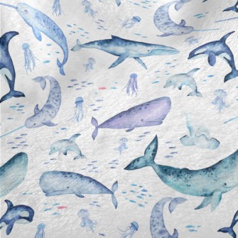 Watercolor Hand Drawn Marine L Minky