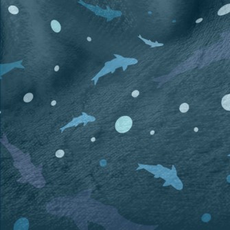 Blue Shark Silhouette Minky