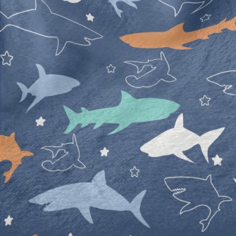 Colorful Shark Silhouette Minky