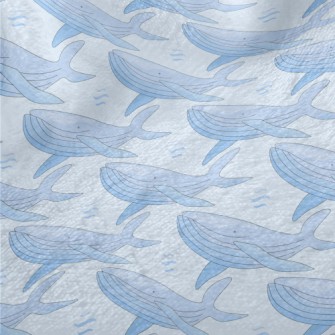 Cartoon Gentle Blue Whale Minky