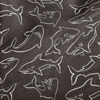 Angry Hand Drawn Shark Minky