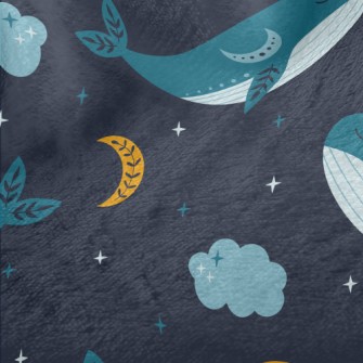 Starry Sky And Blue Whale Minky