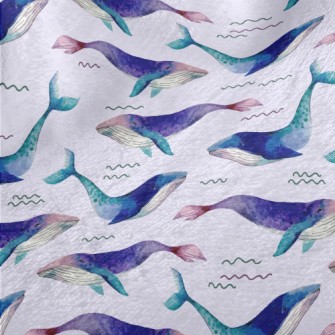 Dreamy Watercolor Whale Minky