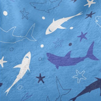 Cartoon Shark Silhouette Minky