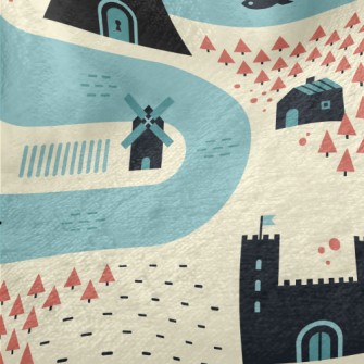 Cartoon Medieval Village Minky