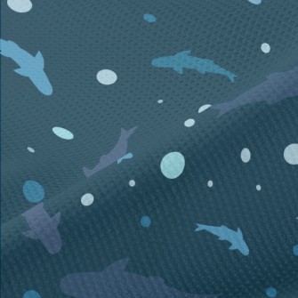 Blue Shark Silhouette Piqué