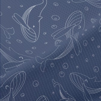 Happy Swimming Whale Piqué