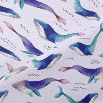 Dreamy Watercolor Whale Piqué