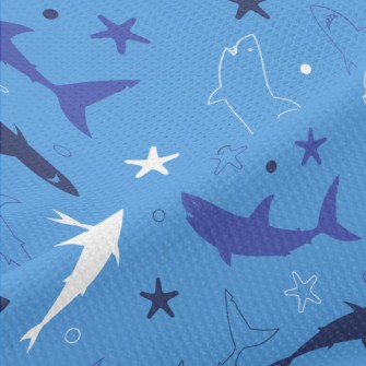 Cartoon Shark Silhouette Piqué