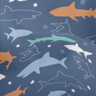 Colorful Shark Silhouette Lightweight Performance Linen
