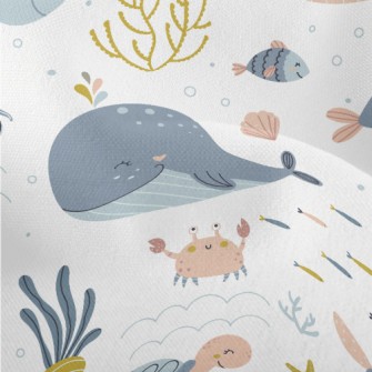 Happy Sea Animals Lightweight Performance Linen