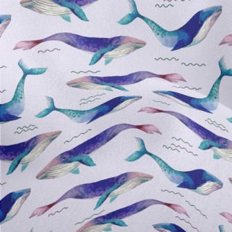 Dreamy Watercolor Whale Lightweight Performance Linen