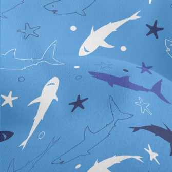 Cartoon Shark Silhouette Lightweight Performance Linen