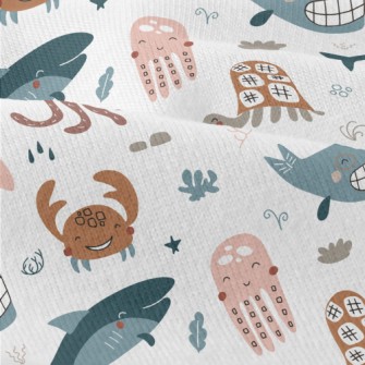 Smiley Underwater Creature Gra Modern Jersey