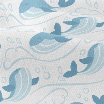 Cute Waves And Whales Modern Jersey
