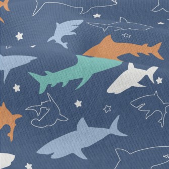 Colorful Shark Silhouette Modern Jersey