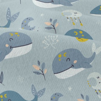 Hand Drawn Moon And Whale Modern Jersey