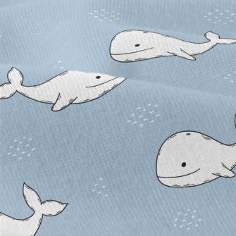 Smiling Hand Drawn White Whale Modern Jersey