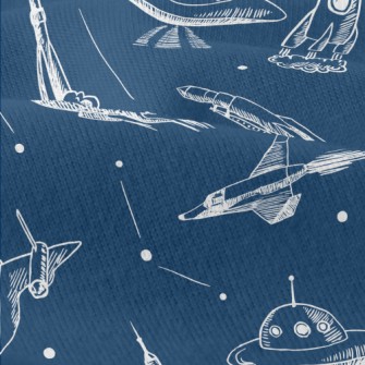 Hand Drawn Rocket And Flying S Modern Jersey