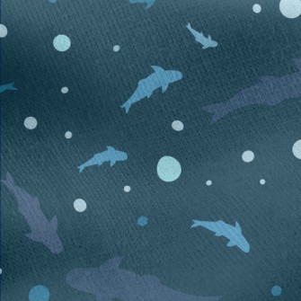 Blue Shark Silhouette Jersey Backed Fleece