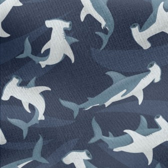 Cartoon Hammerhead Shark Jersey Backed Fleece