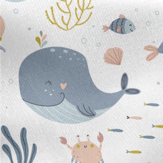 Happy Sea Animals Jersey Backed Fleece