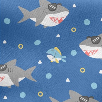 Handsome Shark With Sunglasses Jersey Backed Fleece