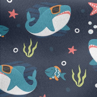 Cool Sunglasses Shark Jersey Backed Fleece