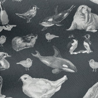 Watercolor Hand Drawn Birds Jersey Backed Fleece