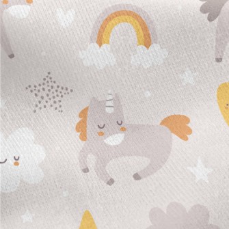Cute Blush Unicorn Jersey Backed Fleece
