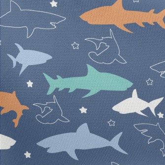 Colorful Shark Silhouette Pongee