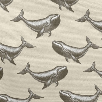Hand Drawn Realistic Whale Pongee