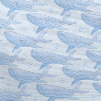 Cartoon Gentle Blue Whale Pongee