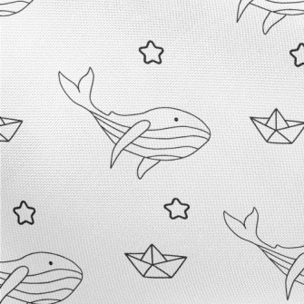 Hand Drawn Cute Whale Pongee
