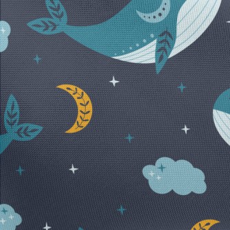 Starry Sky And Blue Whale Pongee