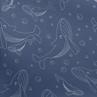 Happy Swimming Whale Pongee