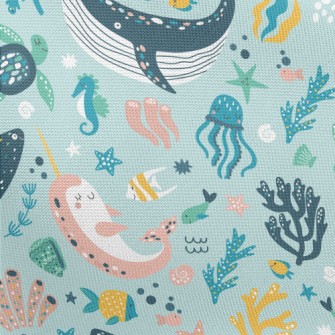 Colorful Underwater World Pongee