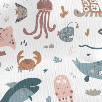 Smiley Underwater Creature Gra Stretch Jersey