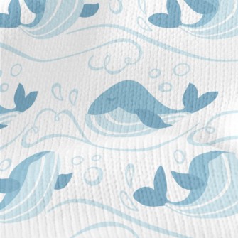 Cute Waves And Whales Stretch Jersey